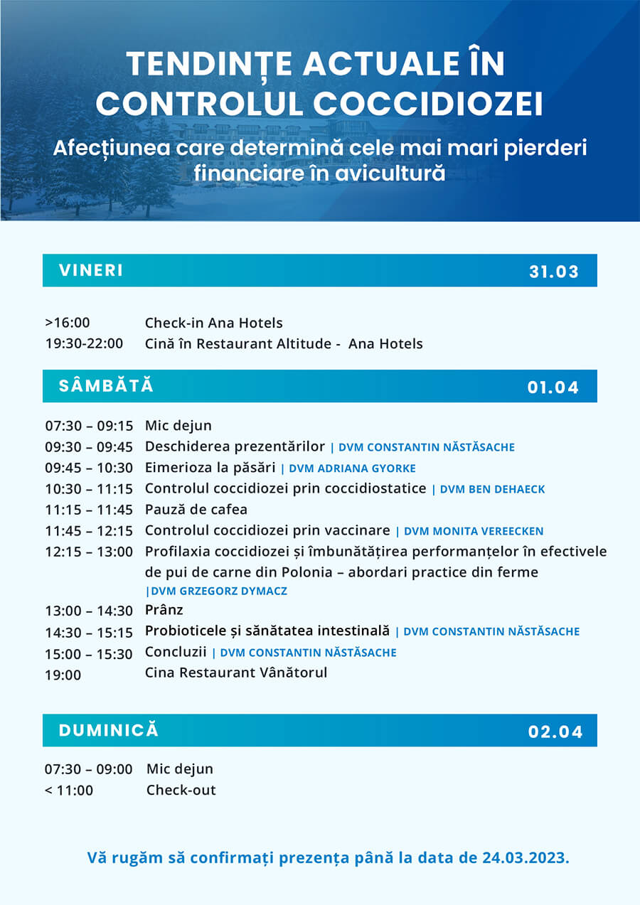 Program Conferință Coccidioza